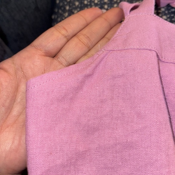 NWOT-Forever 21 Smocked Pink Tie-Back Crop Top Size Large - Picture 8 of 16